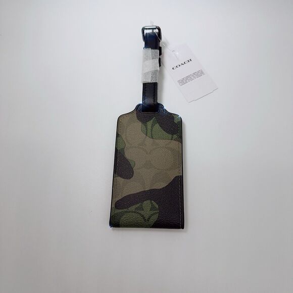 Coach CM033 Luggage Travel Name Tag In Signature Canvas With Green Camo Print - Picture 2 of 8